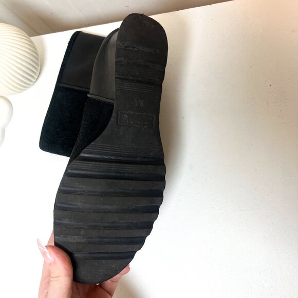 Marc Jacobs Black Suede and Leather Boots Booties Wedge Platform Black - Picture 8 of 12